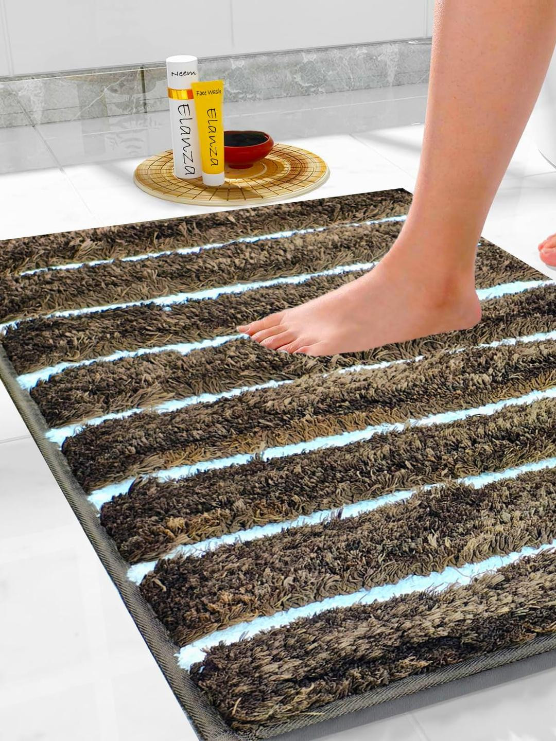 Elanza Pack of 1 2000GSM Microfibre Anti-Skid Bath Rugs