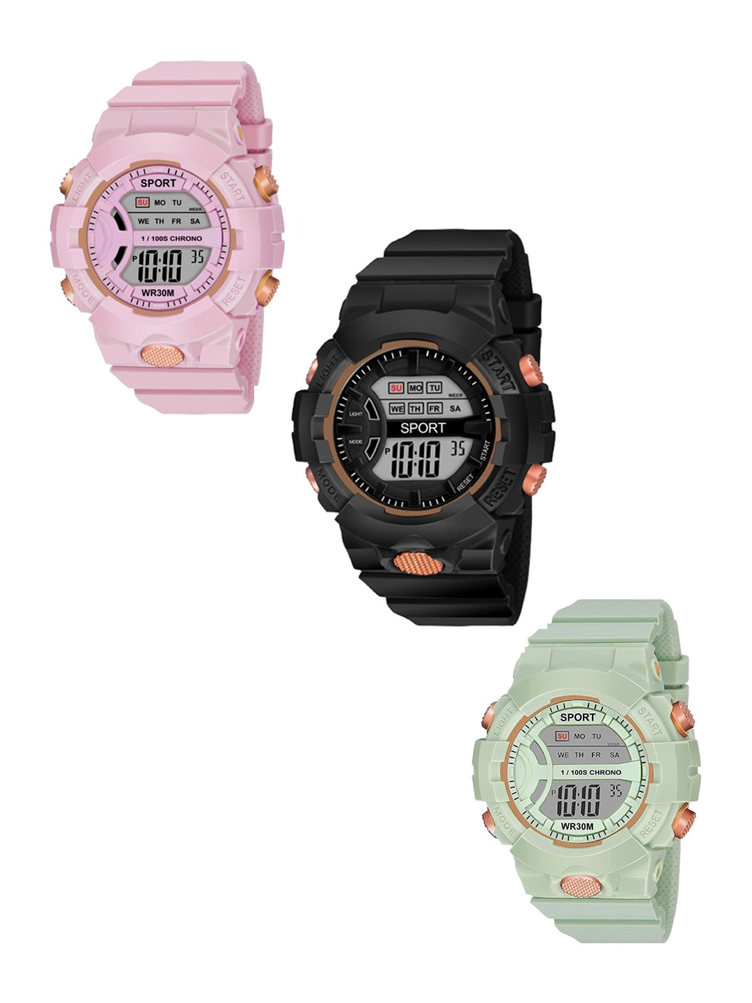 THE SHOPOHOLIC Kids Pack of 3 Dial Analogue Watch DK-P-B-GR