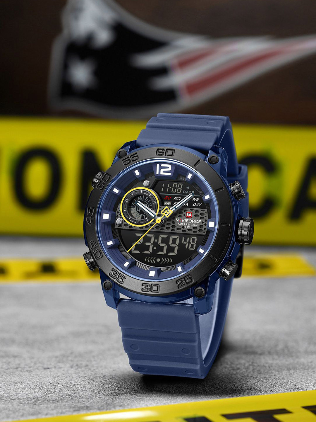 Naviforce Men Analogue and Digital Watch NF6104_BE W BE