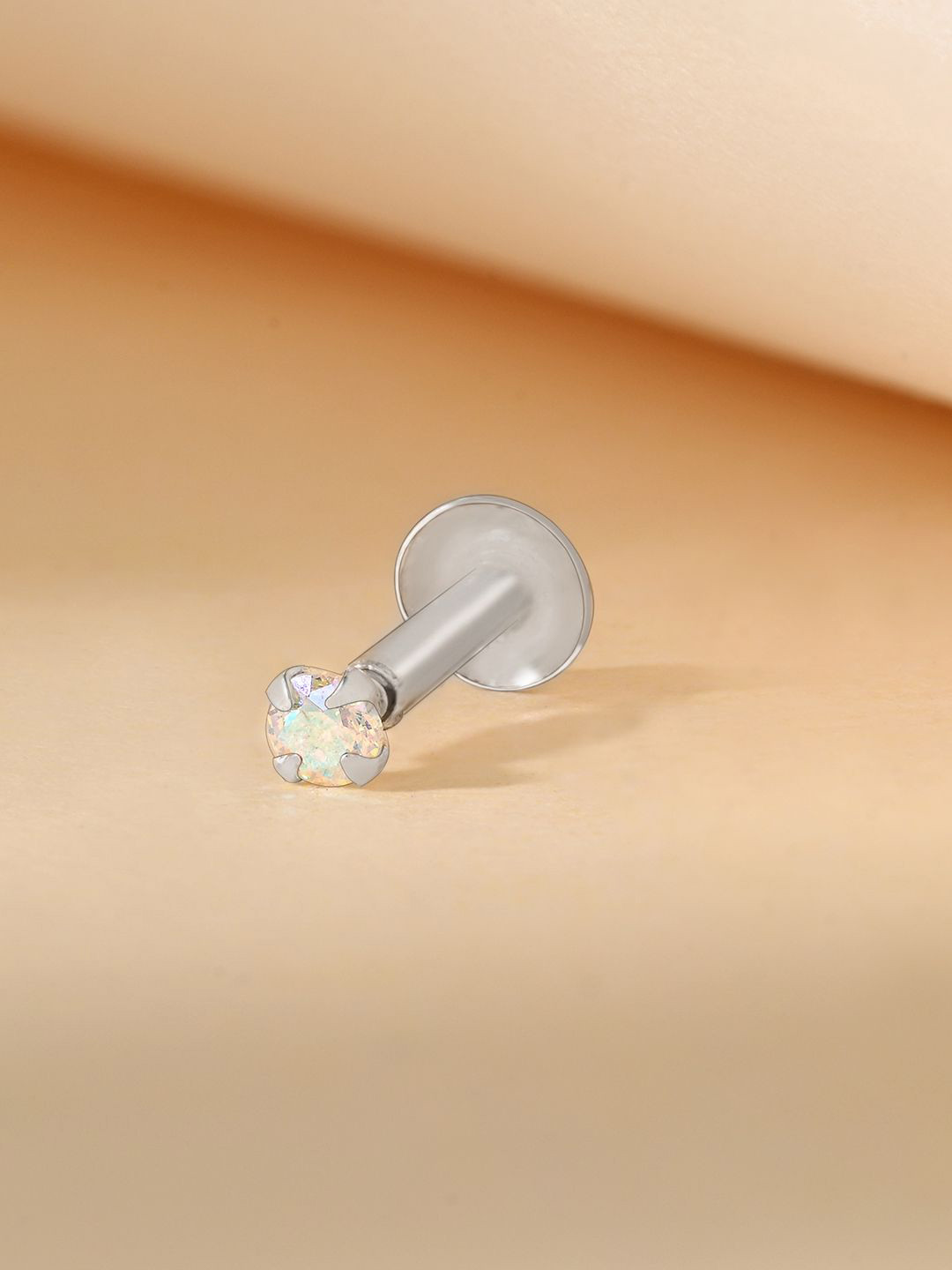TOUCH925 Women 925 Silver Crystal Glow Nose Pin