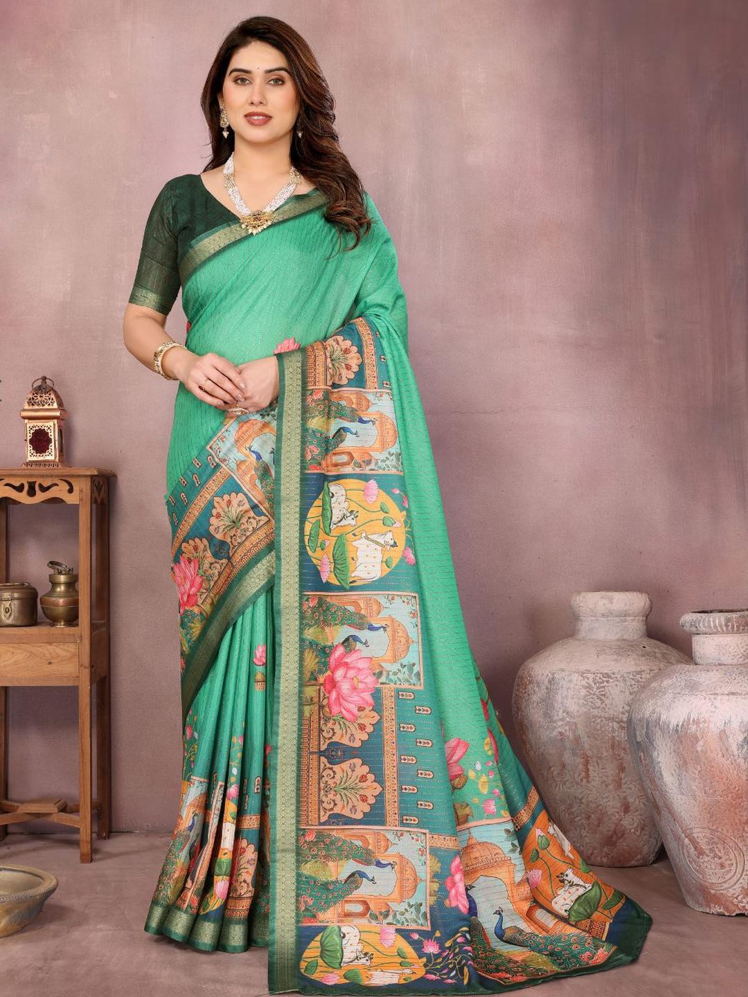 APERA Ethnic Motifs Woven Design Zari Saree