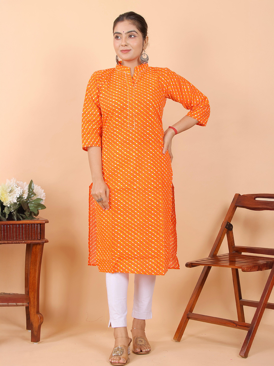 The Parth Fashion Women Leheriya Printed Kurta