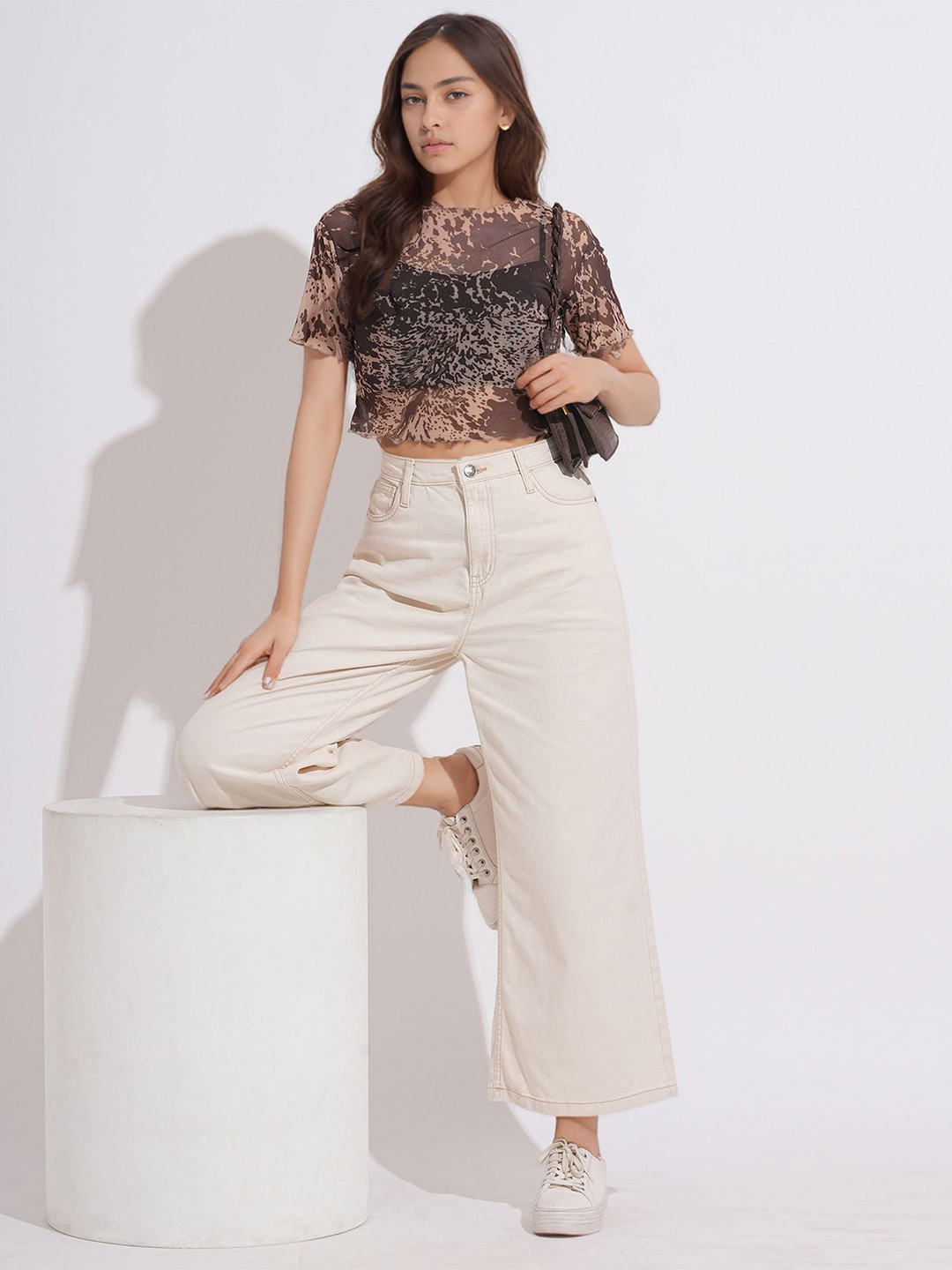 all about you Women Printed Crop Fitted Top