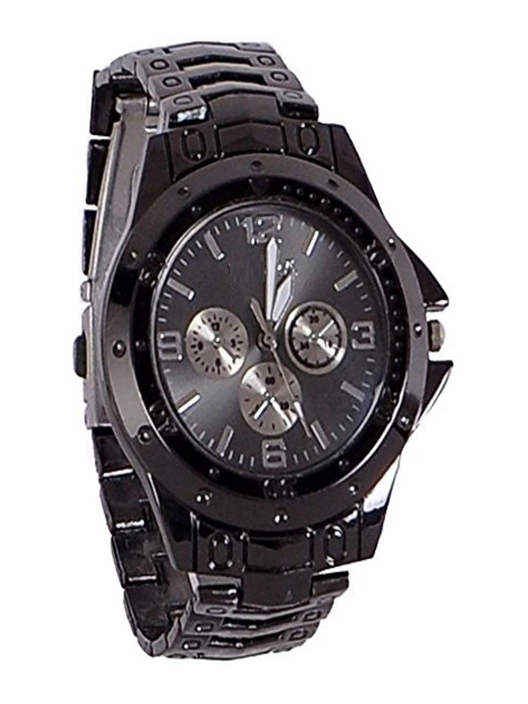 THE SHOPOHOLIC Boys Embellished Dial & Bracelet Style Straps Analogue Watch FULL-BLK