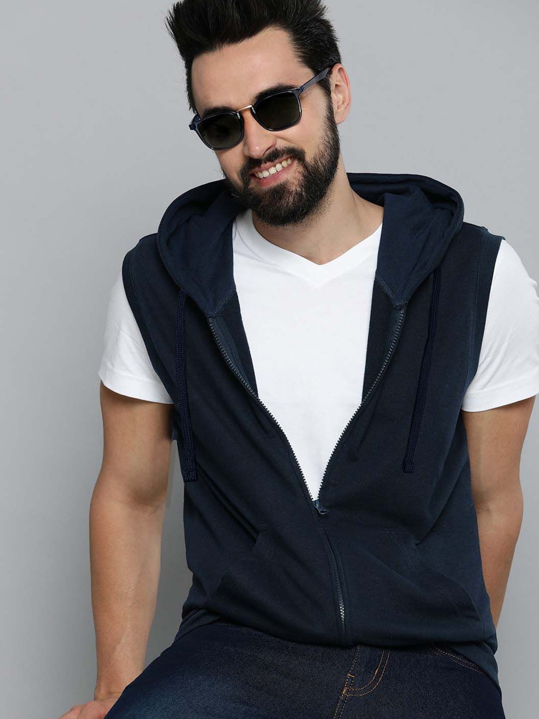 Organic Chics Men Hooded Front-Open Sweatshirt