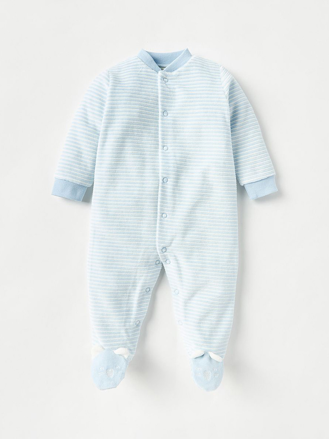 Juniors by Babyshop Boys Striped Long Sleeves Closed Feet Sleepsuit