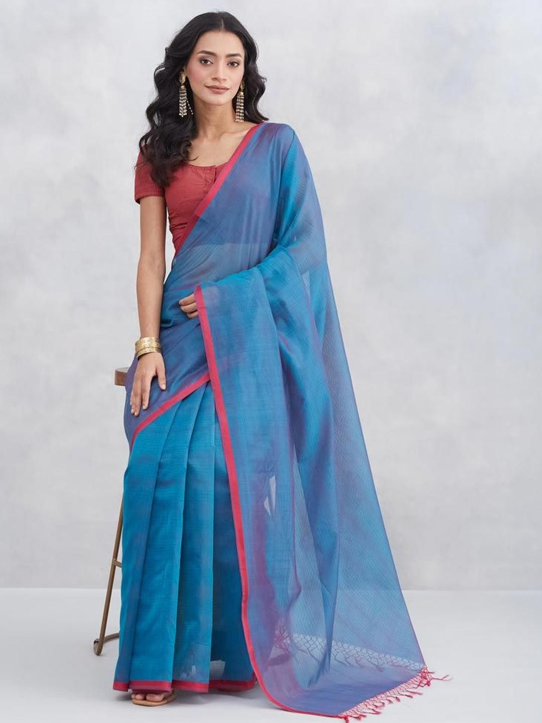 Fabindia Maheshwari Saree With Blouse Piece