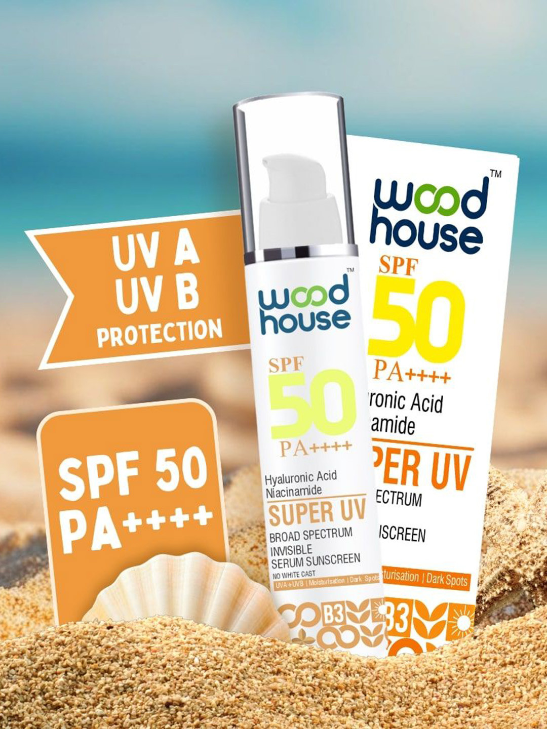 Wood House Super UV SPF 50 PA++++ With Hyaluronic Acid - 30 ml