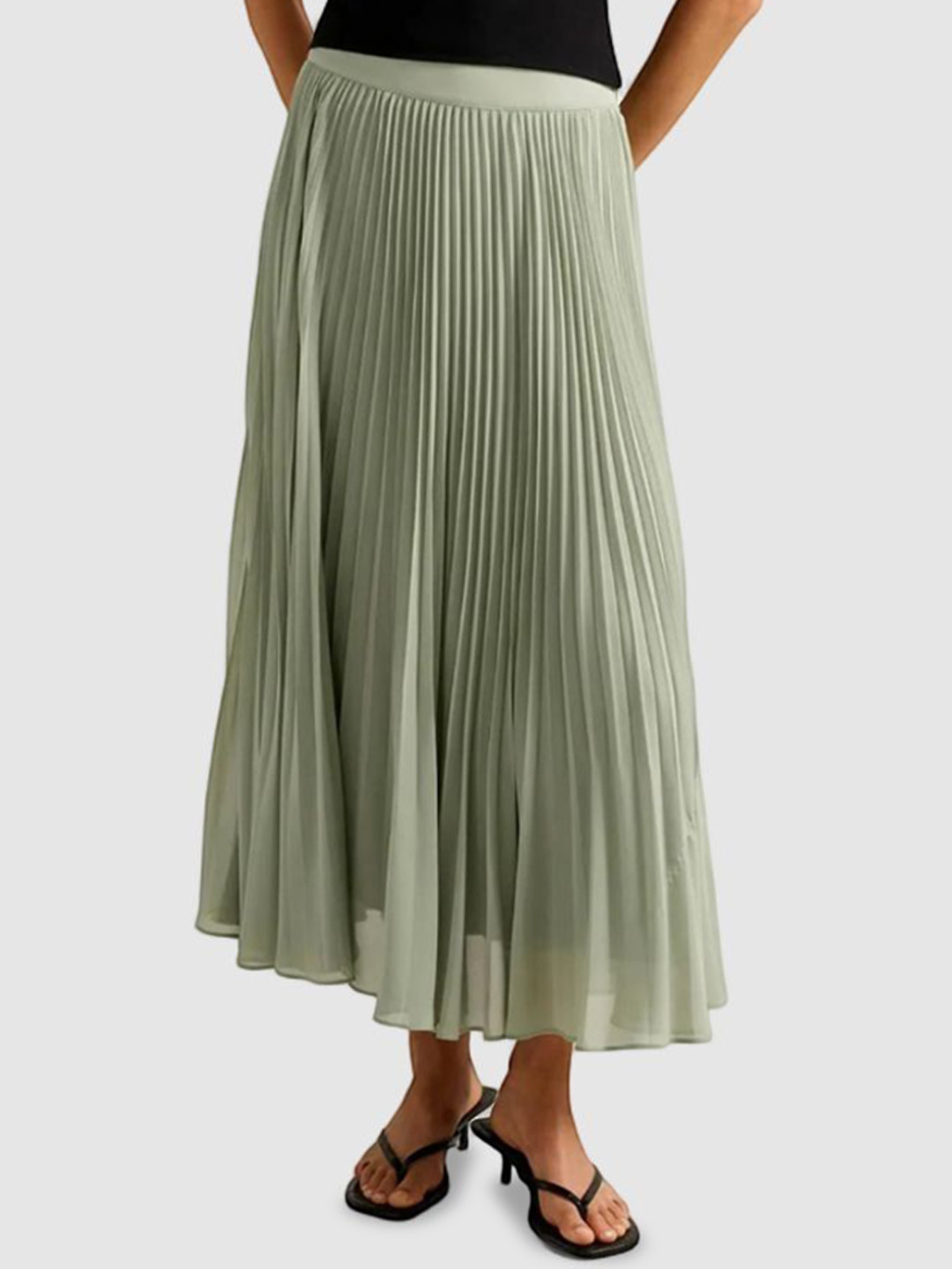 Forever New Pleated Flared Midi Skirt