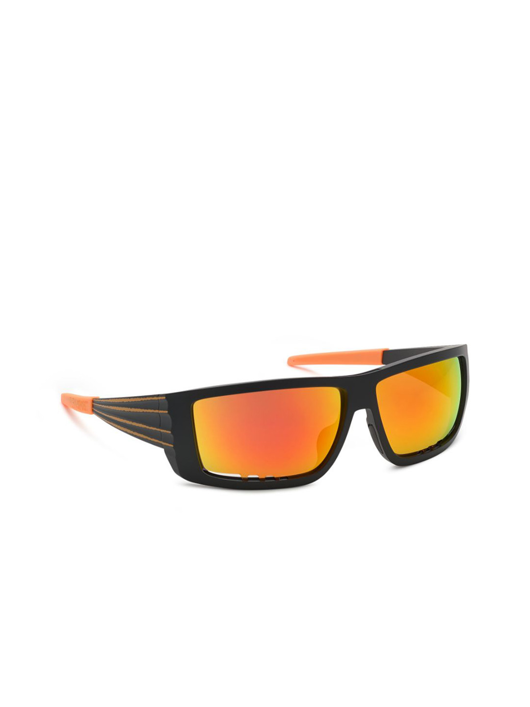 PHILIPP PLEIN Unisex Brown Lens & Black Sports Sunglasses with