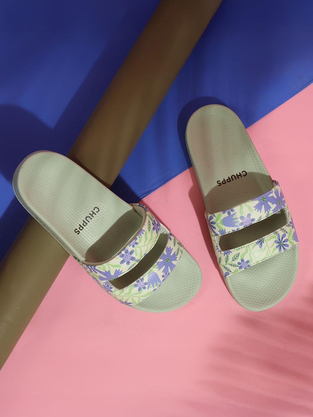 CHUPPS Lune Women Printed Sliders Flip Flops