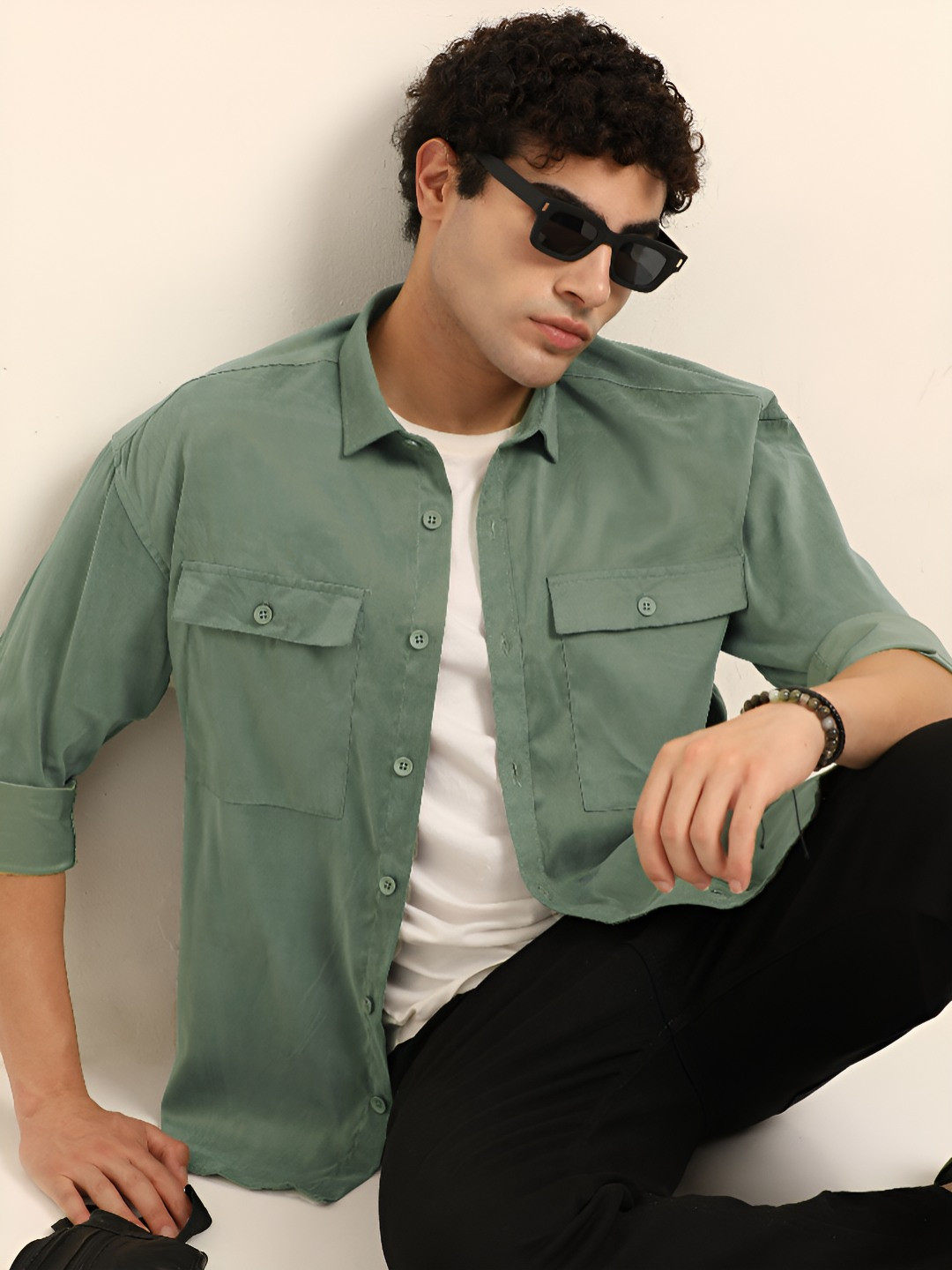 Bushirt Solid Oversize Shacket