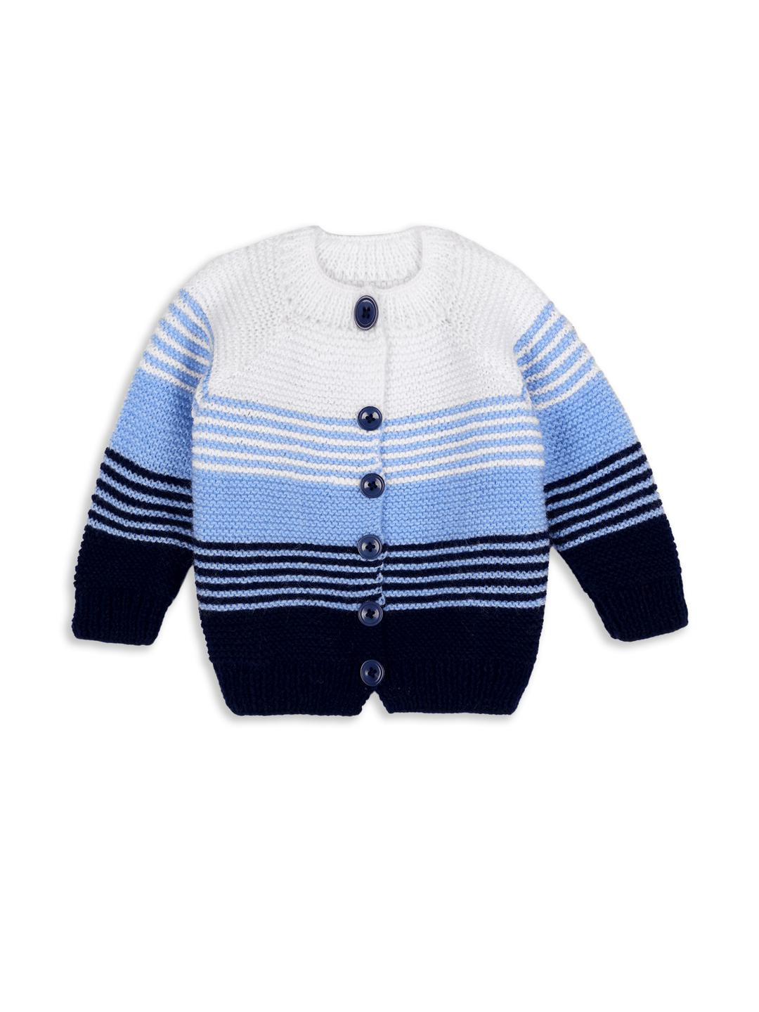 Narpavi Trends Multicolored Unisex Kids Striped Woollen Sweater Vest