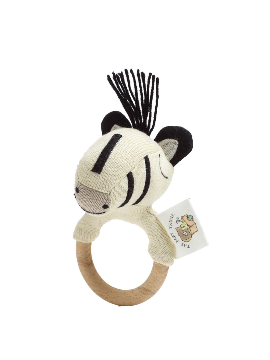 THE BABY TRUNK Infants Zebra Wood Teether