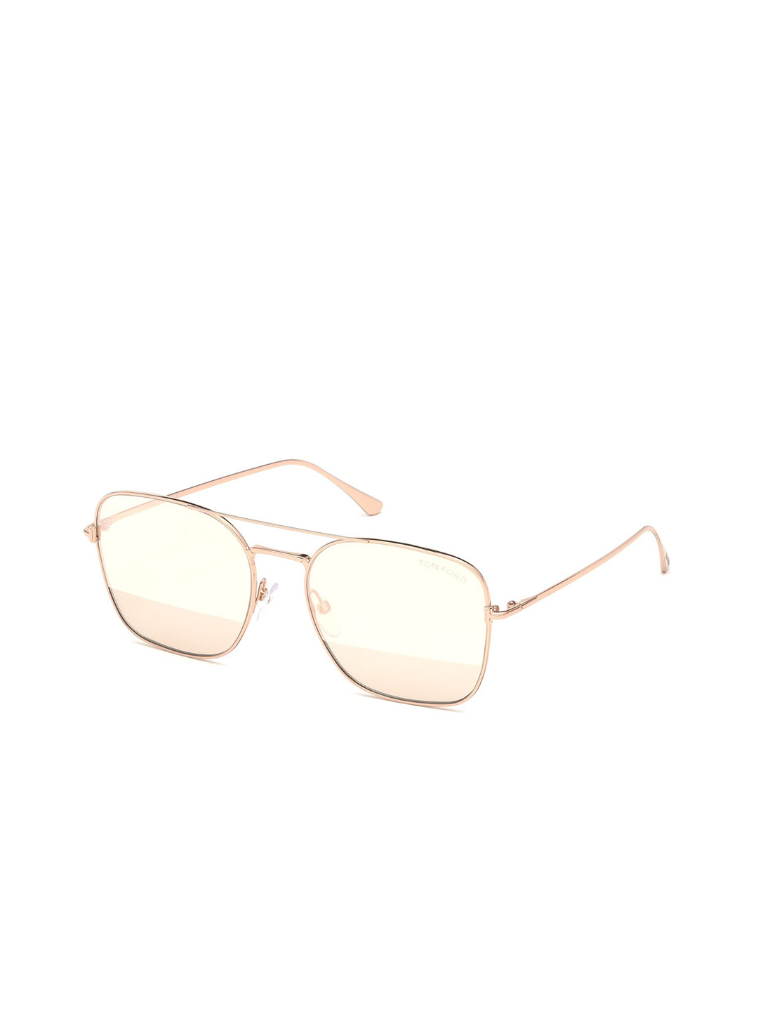 Tom Ford Women Pink Lens & Gold-Toned Shield Sunglasses with