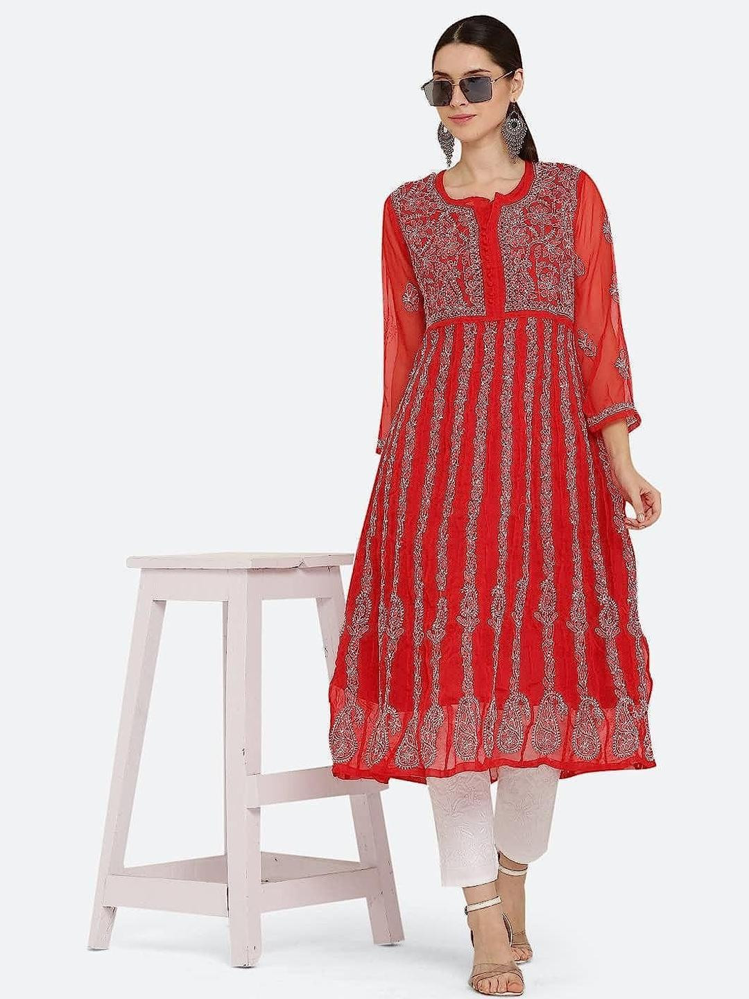 MALABIS Women Red Kurta Sets