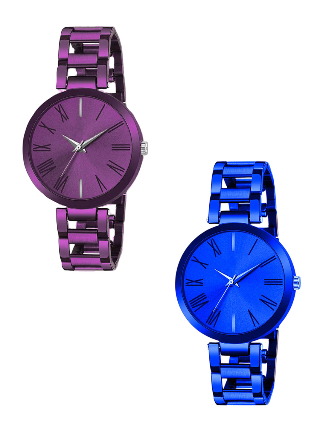 THE SHOPOHOLIC Women Pack of 2 Bracelet Style Straps Analogue Watch TNR-P-BL