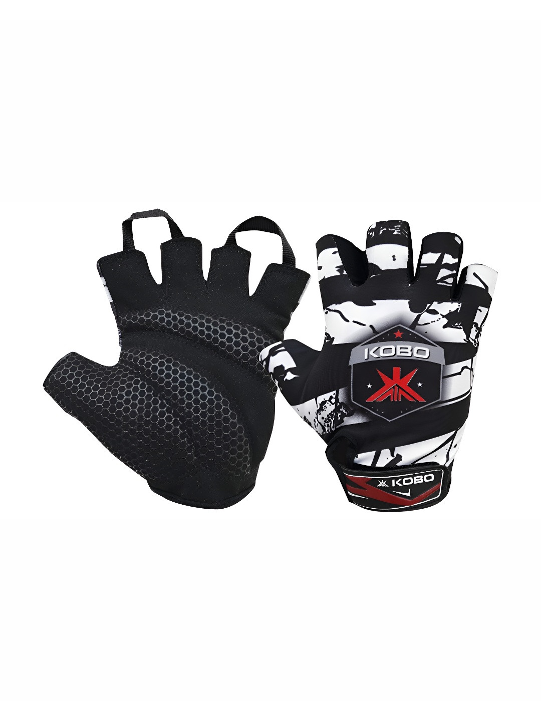 KOBO Adjustable Strap Soft Padded Gym Gloves