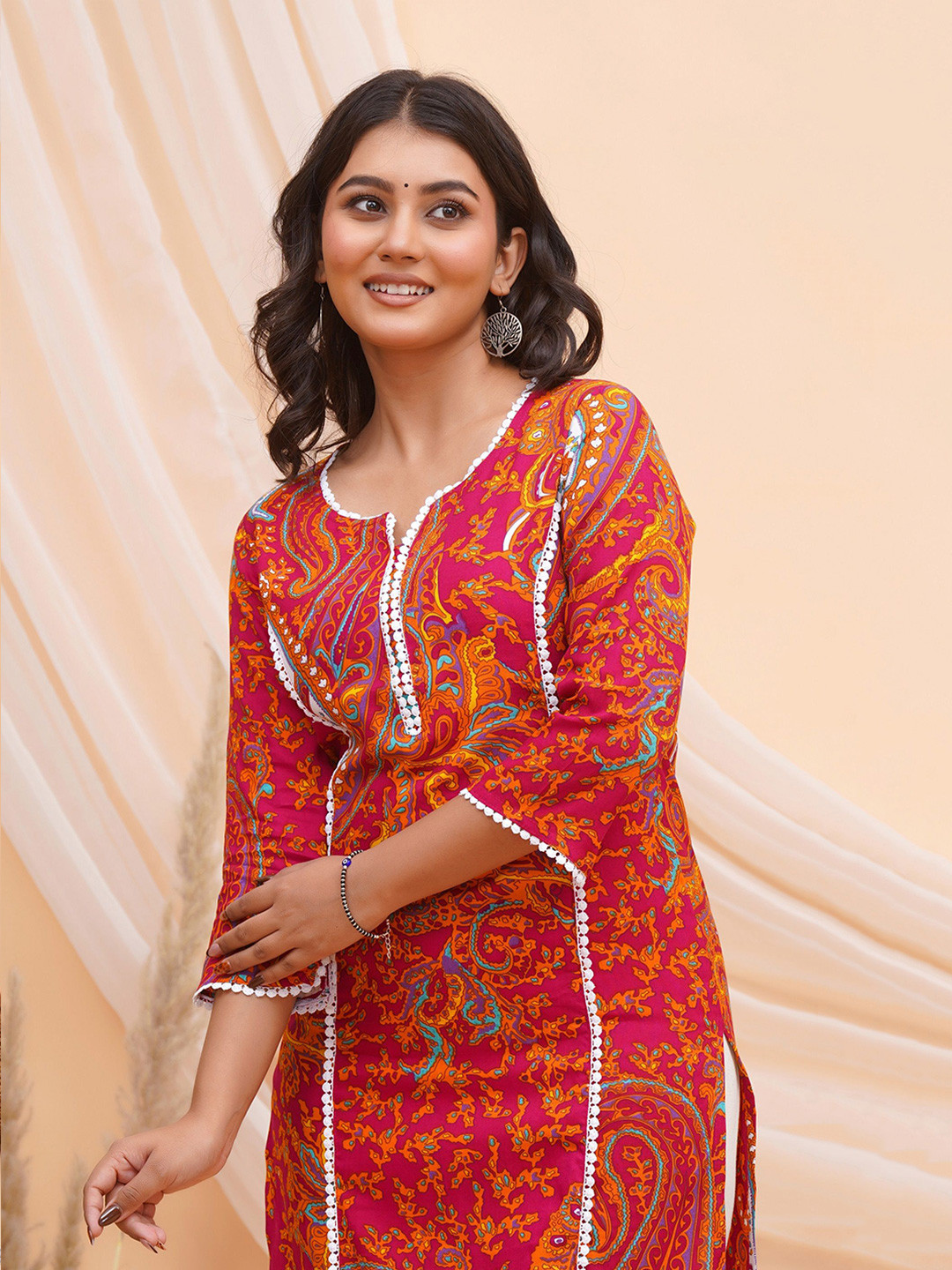 KBZ Women Ethnic Motifs Printed Daily Straight Kurta