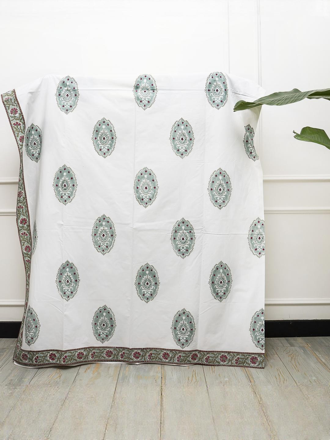 MuddnMe White 300 TC Queen Bedsheet with 2 Pillow Covers