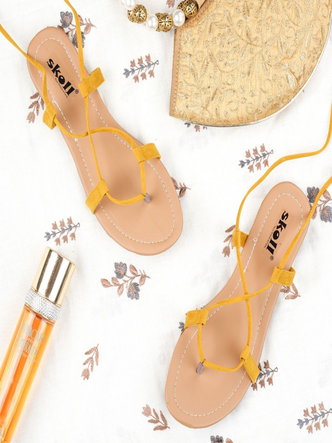 SKOLL Women Open Toe Gladiators Flats