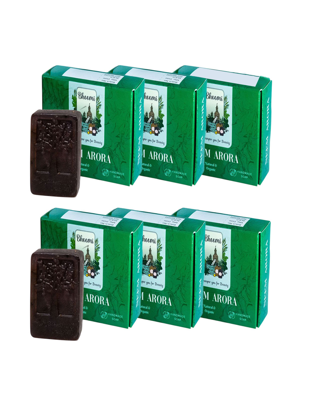 BHOOMI HERBAL INDIA Set Of 6 Neem Arora Soaps - 140 g Each