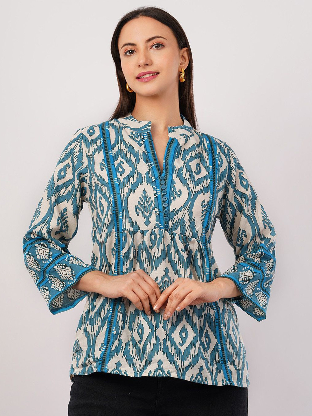 Deshi Girl Geometric Printed Pure Cotton Kurti