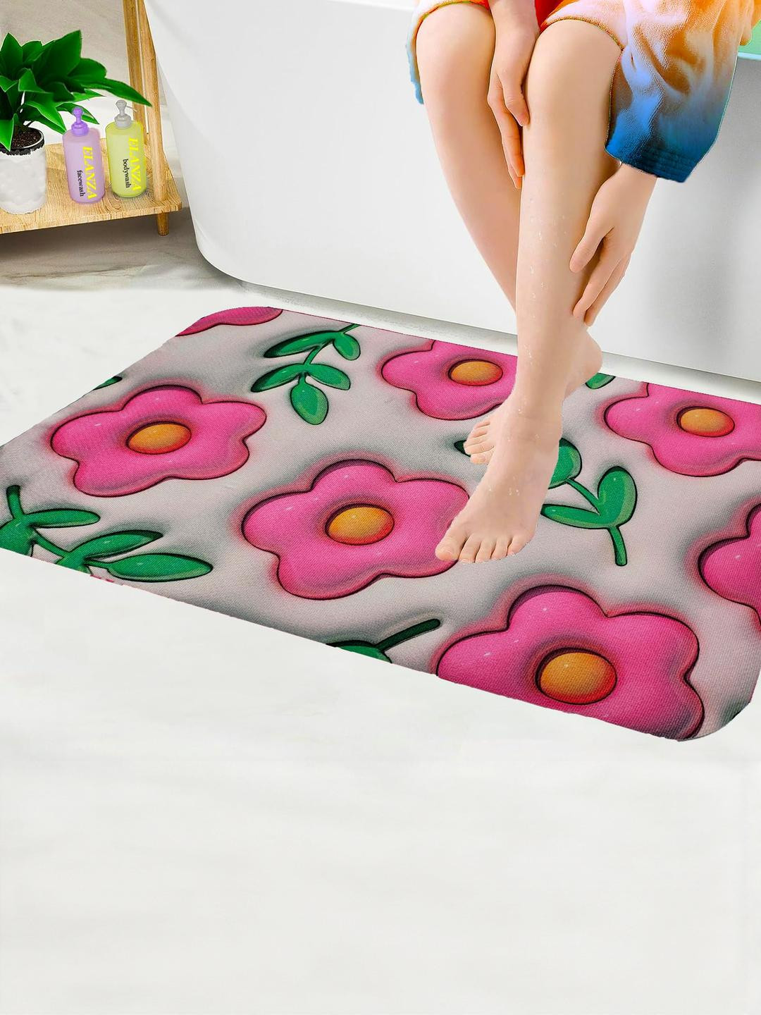 Elanza Pack of 11600 GSM Microfibre Anti-Skid Bath Rugs
