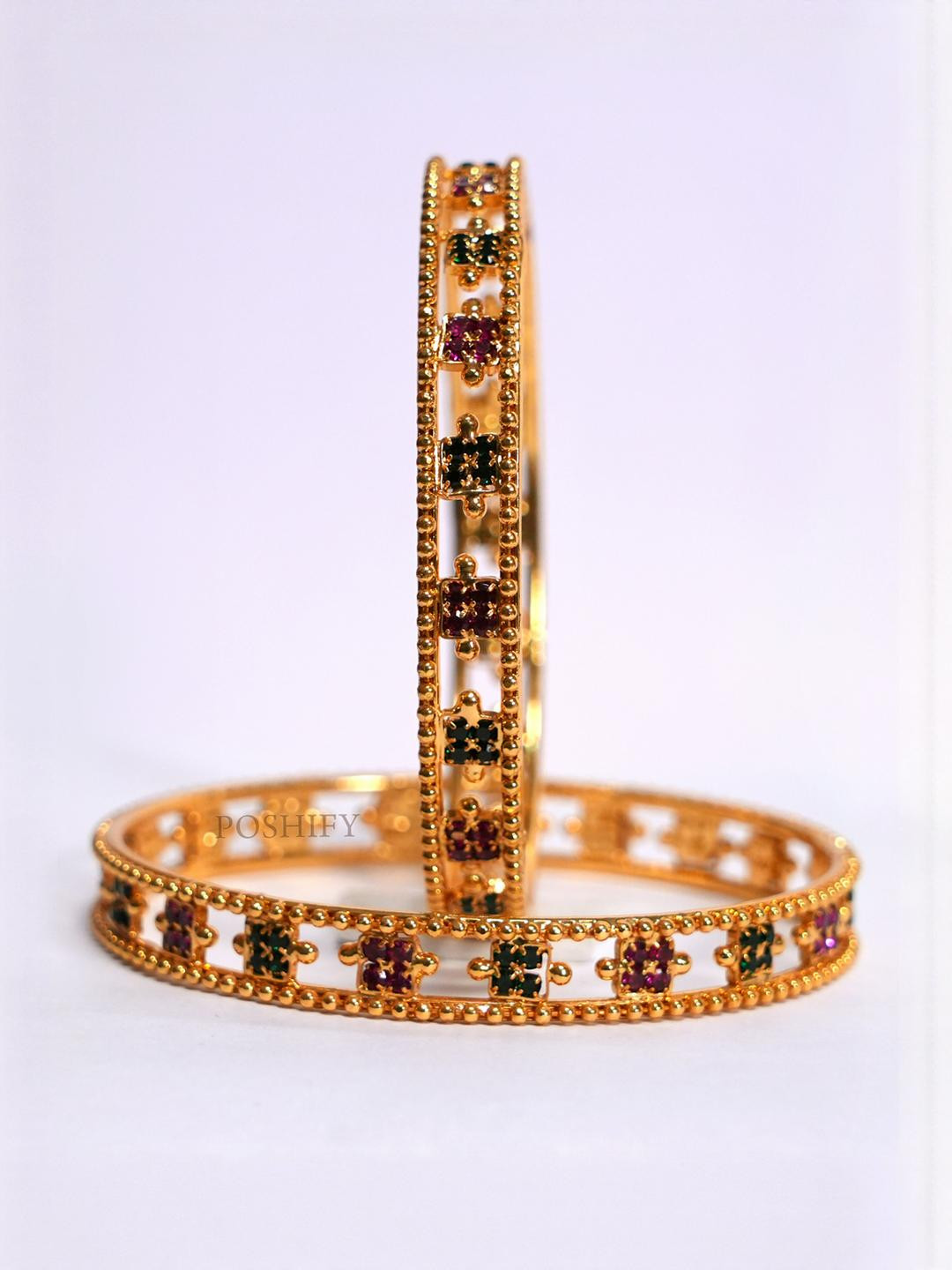 Luxury Gold Plated Pure Brass Bangles 344-1596 Stylish Traditional Bangle