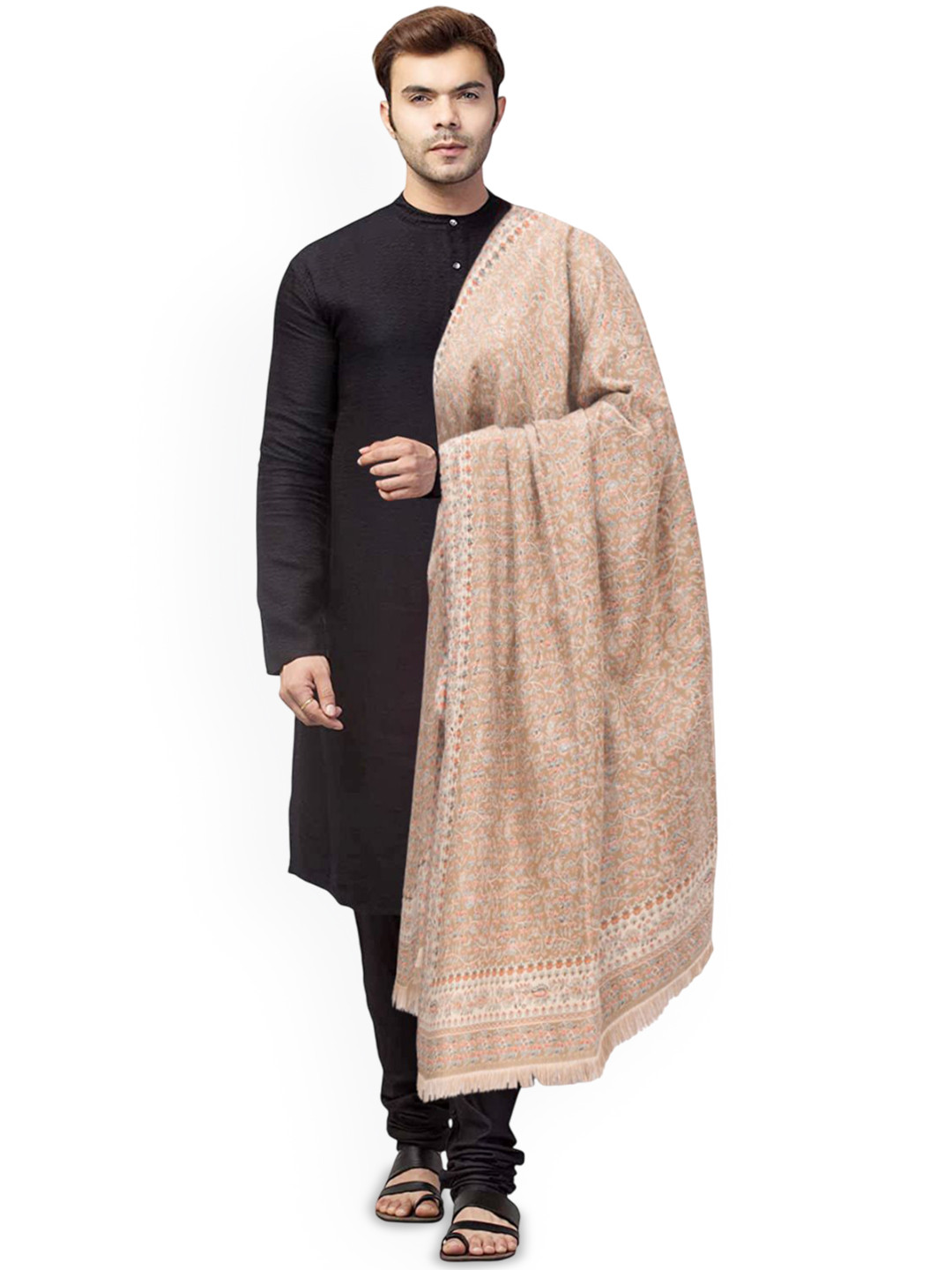 Manra Men Ethnic Motifs Woven Design Woolen Kashmiri Kani Shawl