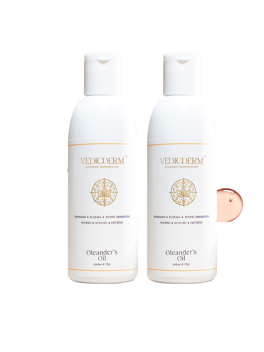 VEDICDERM Set Of 2 Oleander's Psoriasis & Eczema Oil - 200 ml Each