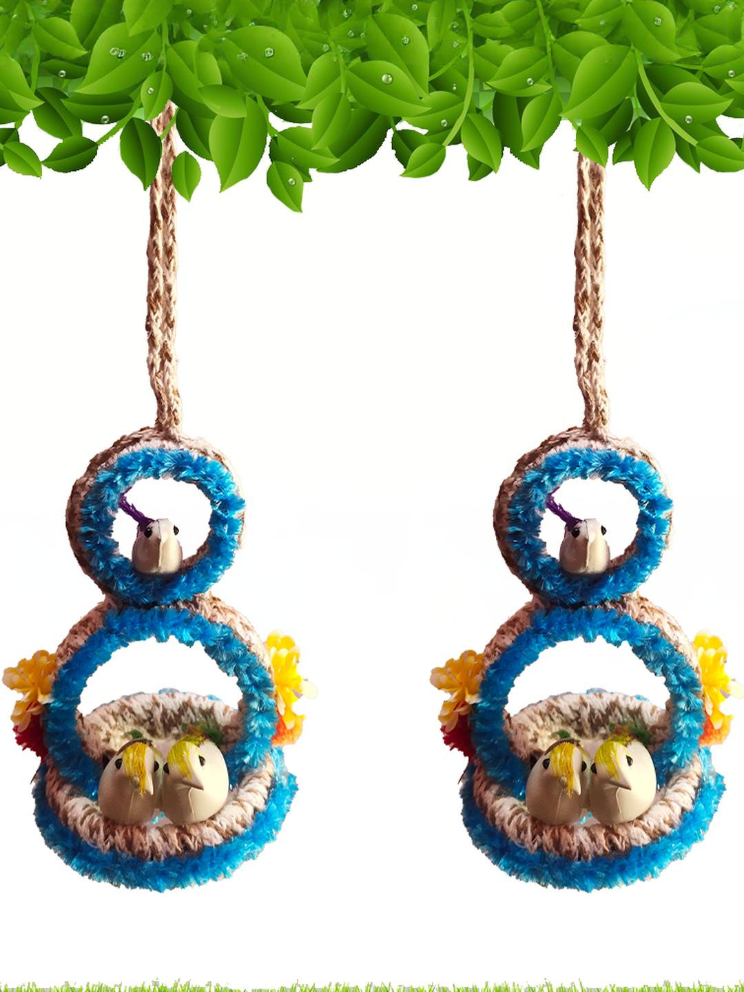 The Shine Store Blue Jute  Wall Decor