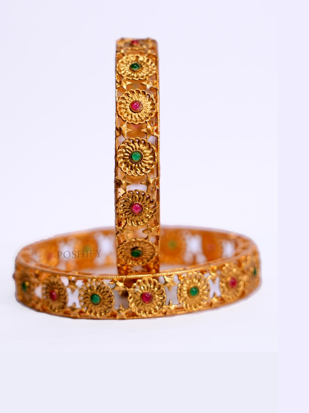 Luxury Gold Plated Pure Brass Bangles 2366-2051 Stylish Traditional Bangle