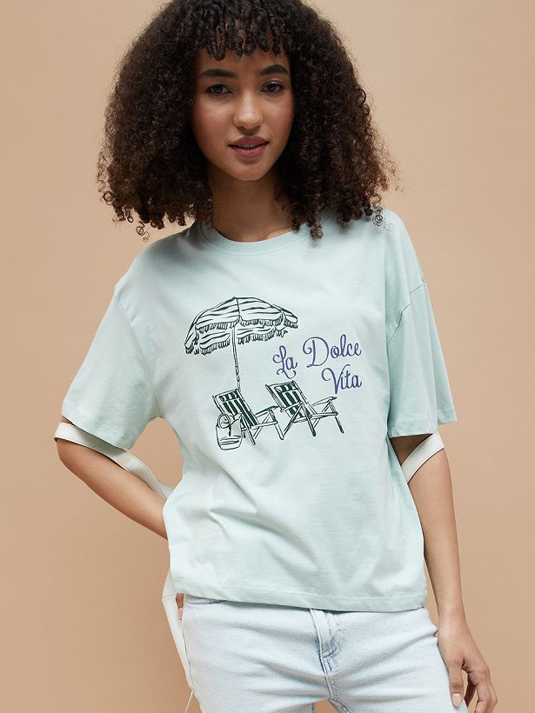 Fame Forever by Lifestyle Graphic Printed Round Neck Short Sleeves Cotton T-shirt