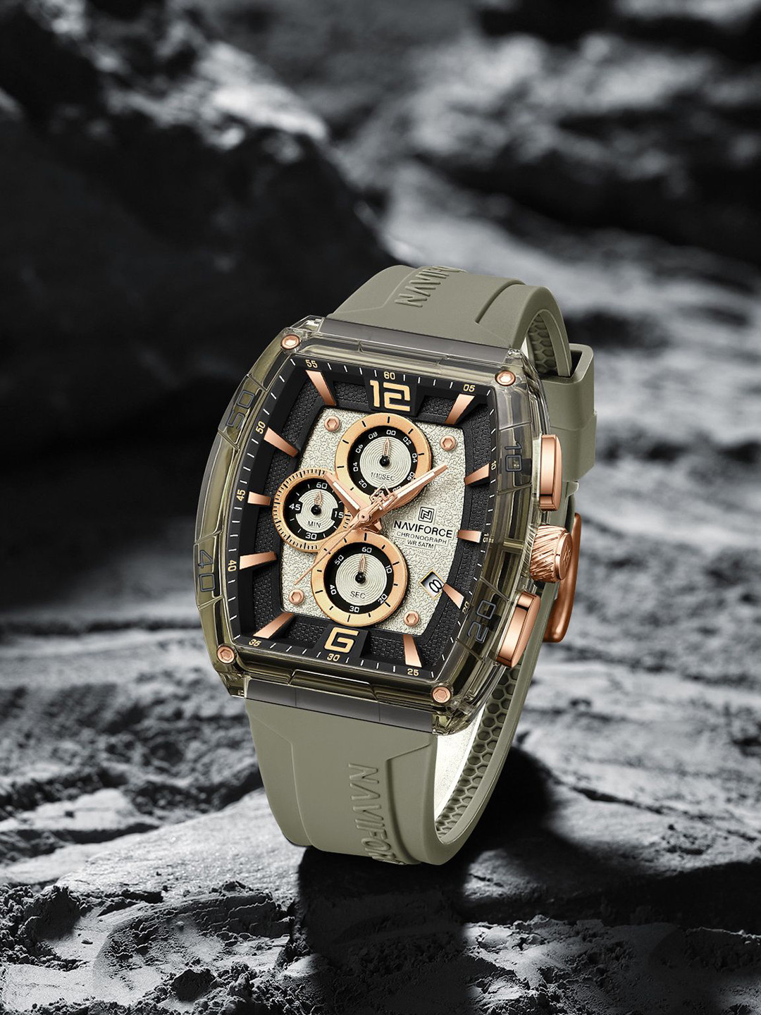 Naviforce Men Dial & Straps Analogue Watch NF6101_GY Y GY