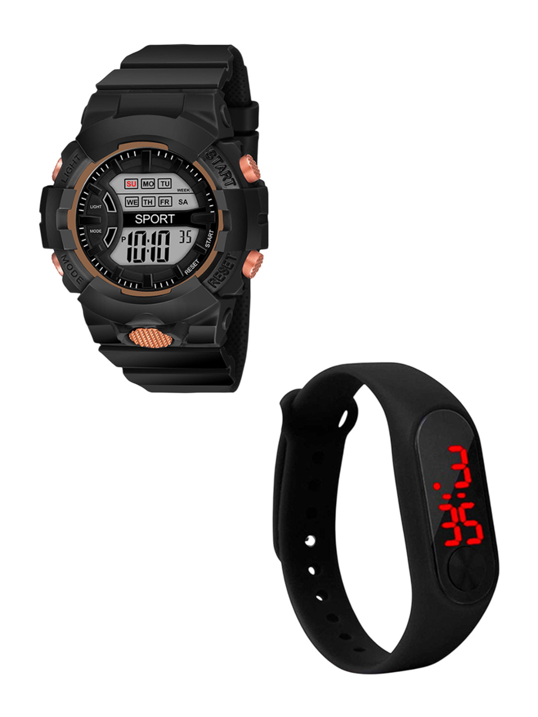 THE SHOPOHOLIC Kids Pack of 2 Dial & Straps Digital Watch Dk-B-M_L