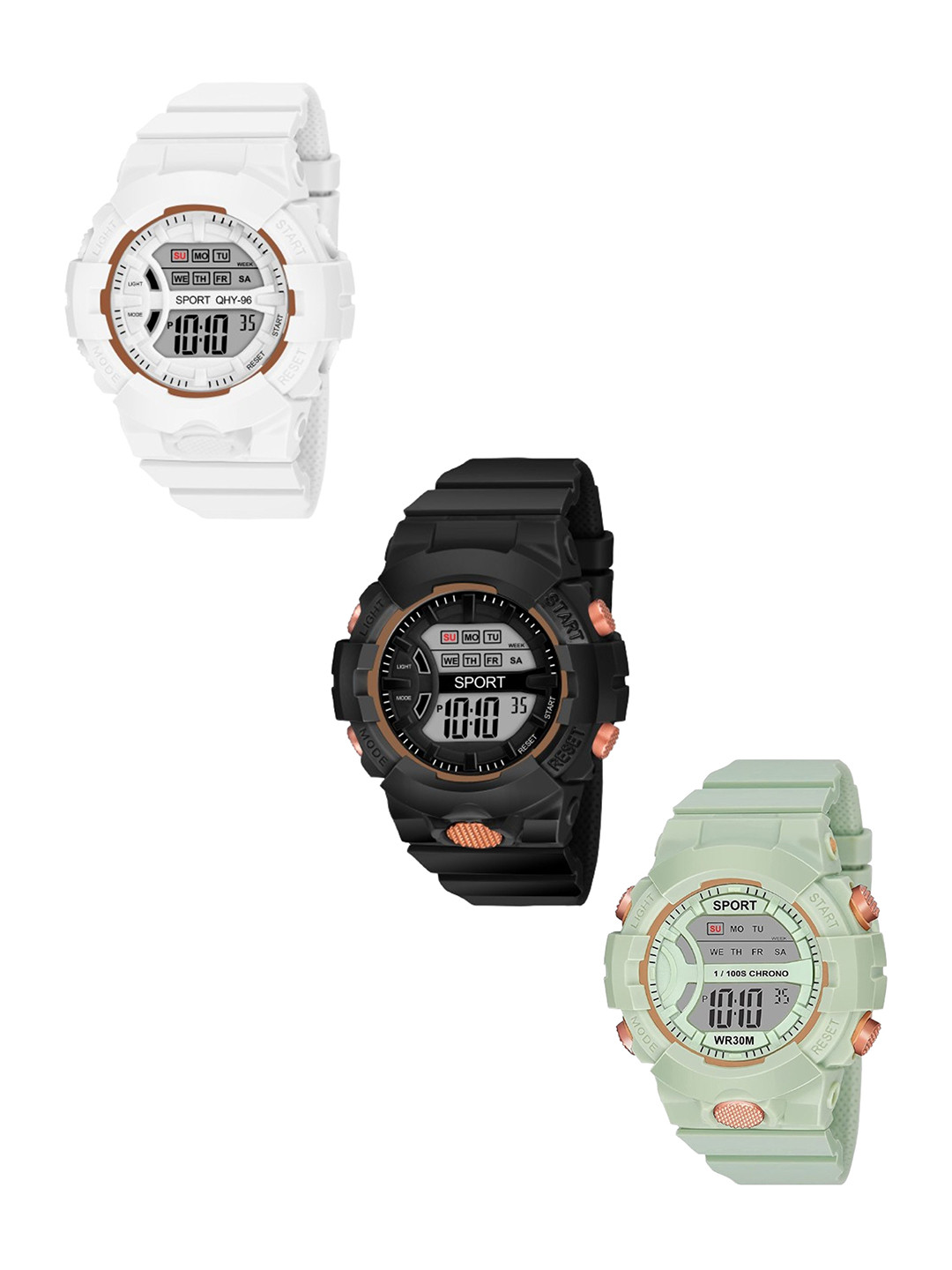 THE SHOPOHOLIC Kids Pack of 3 Dial & Straps Analogue Watch DK-W-B-GR