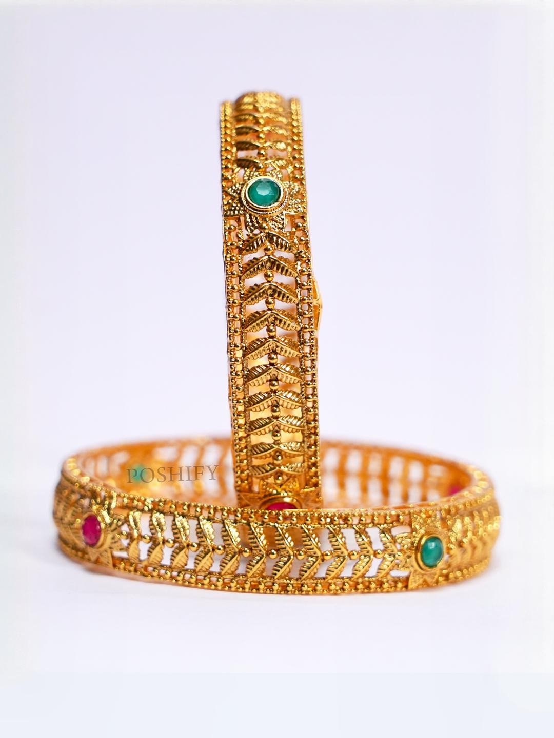 Luxury Gold Plated Pure Brass Bangles 2389-2093 Stylish Traditional Bangle