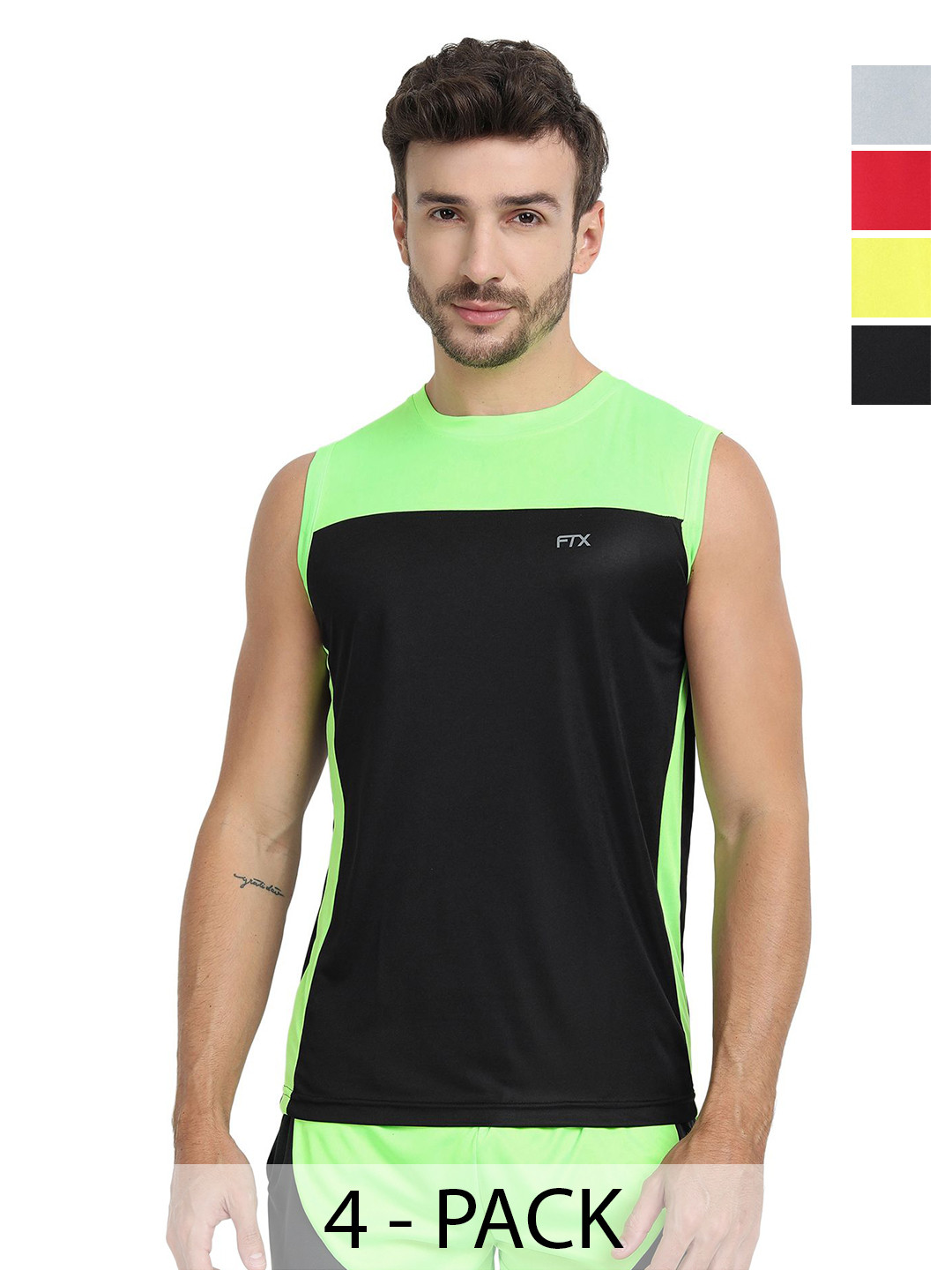FTX Pack Of 4 Round Neck T-shirts
