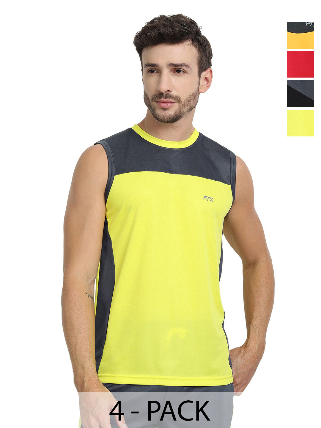 FTX Pack Of 4 Round Neck T-shirts