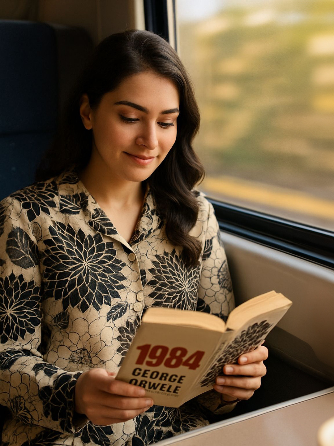 ZNKL Comfort Fit Floral Printed Khadi Button-Down Collar Shirt