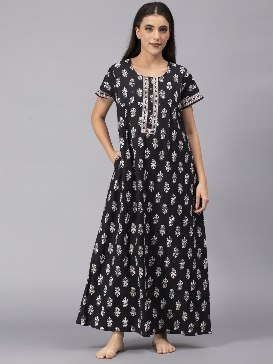 Nihsamah Printed Maxi Nightdress