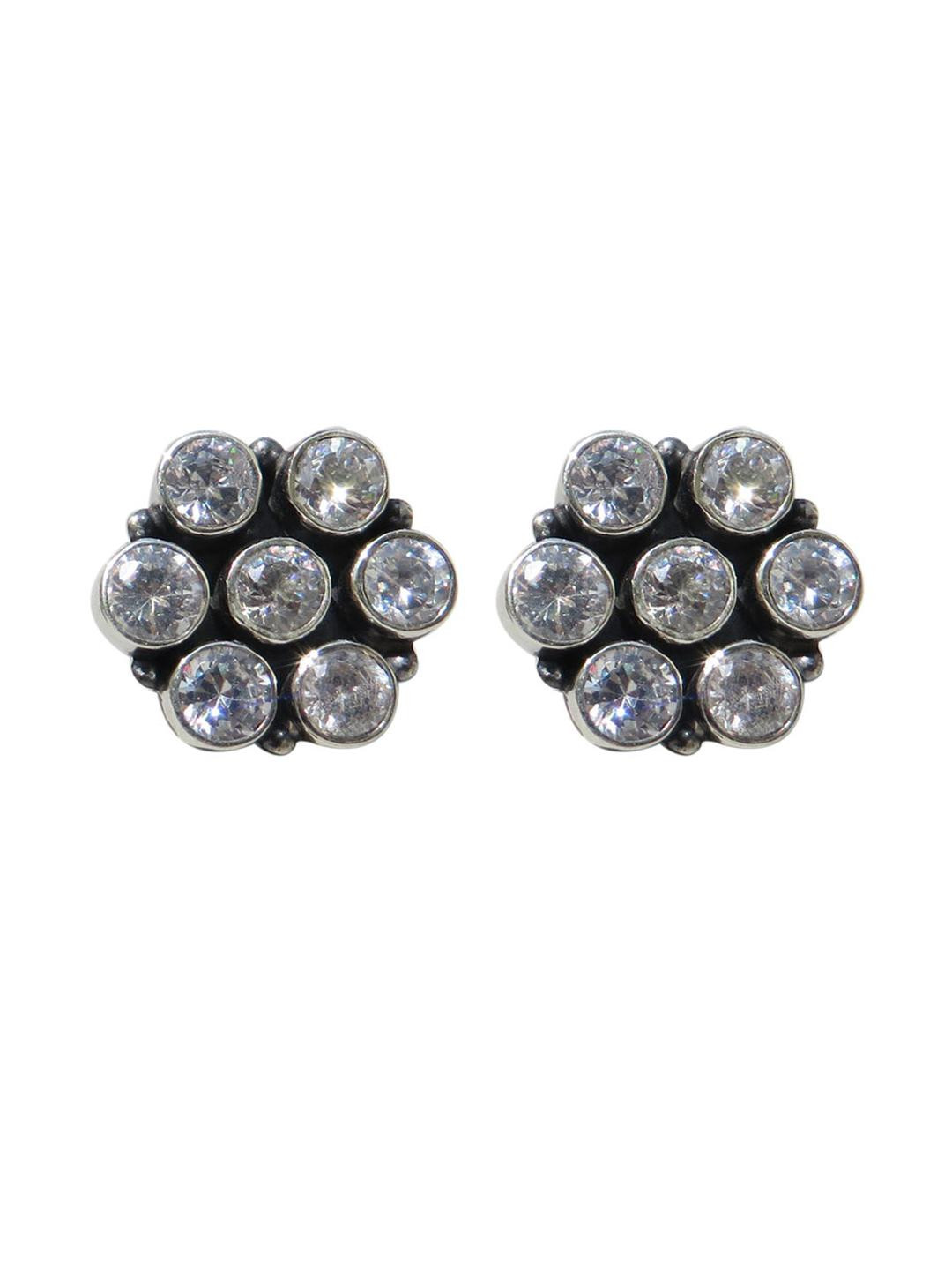 Silver Planets Silver-Plated Sterling Silver Zircon Studs