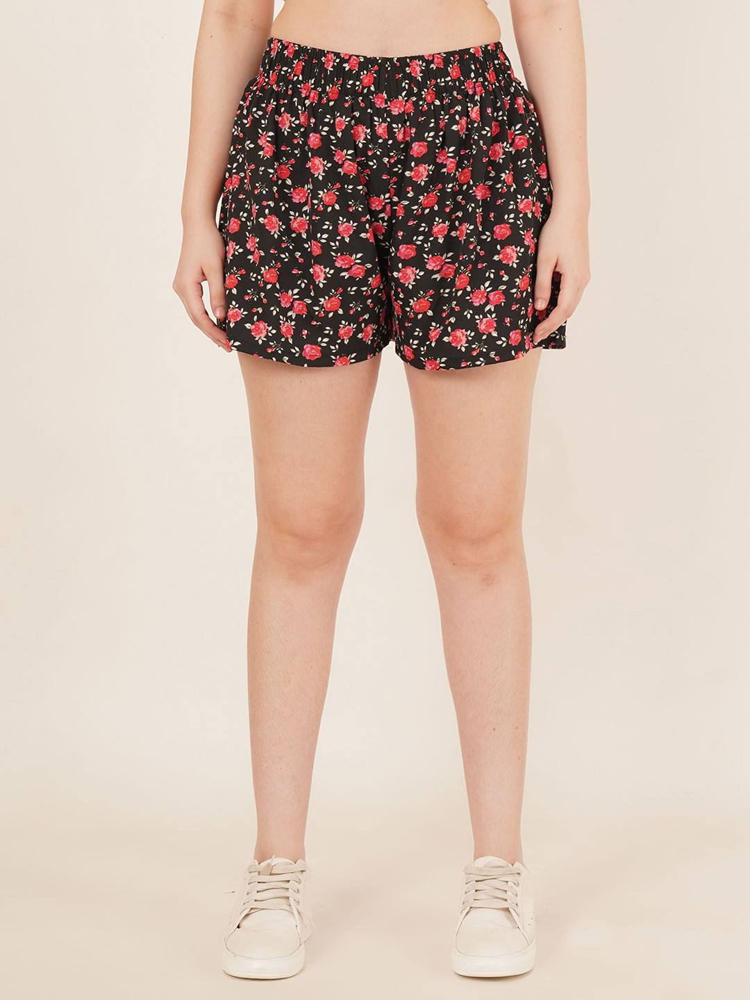 LECOWAR Women Printed High-Rise Training or Gym Shorts
