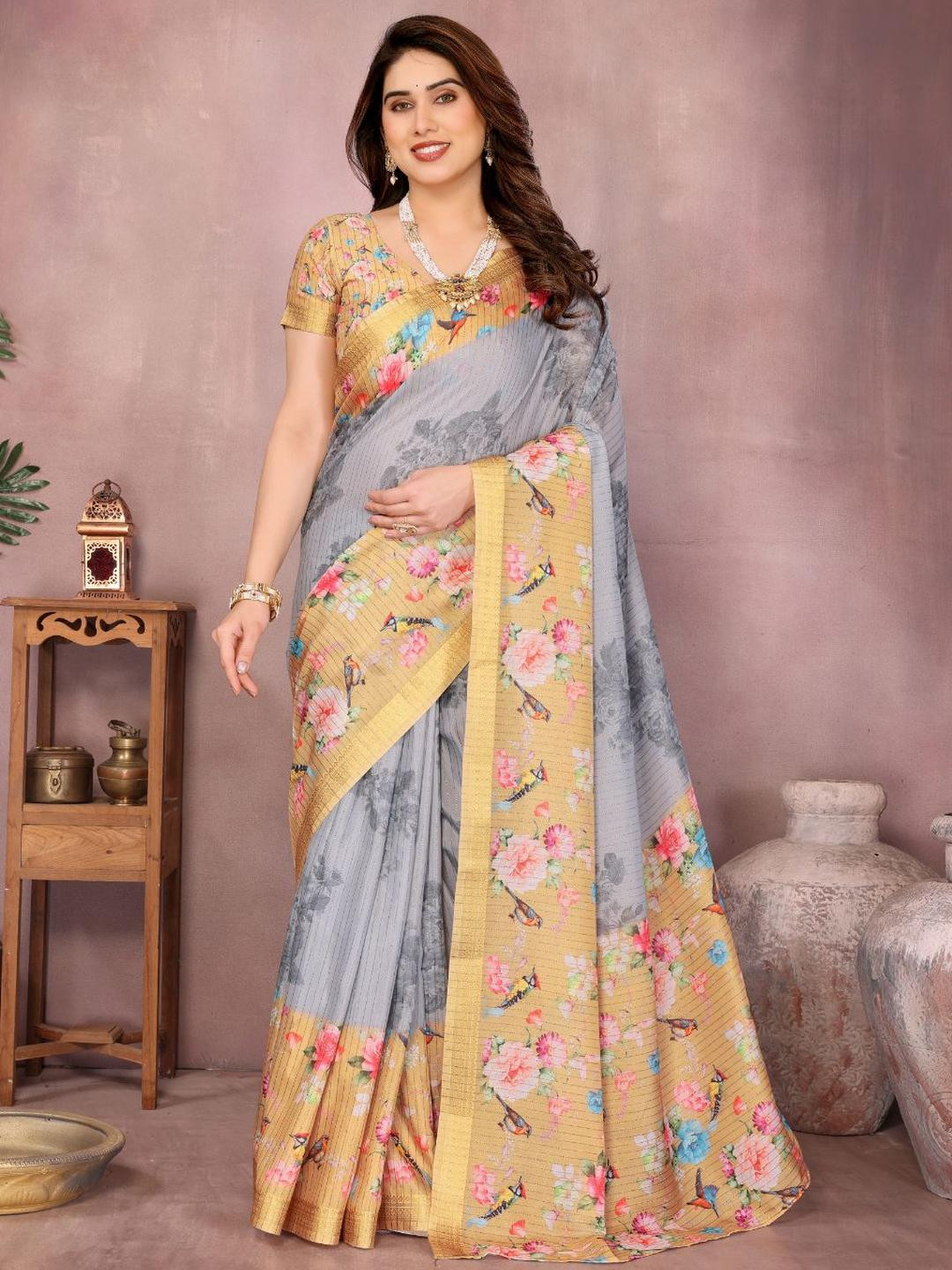 APERA Ethnic Motifs Woven Design Zari Saree