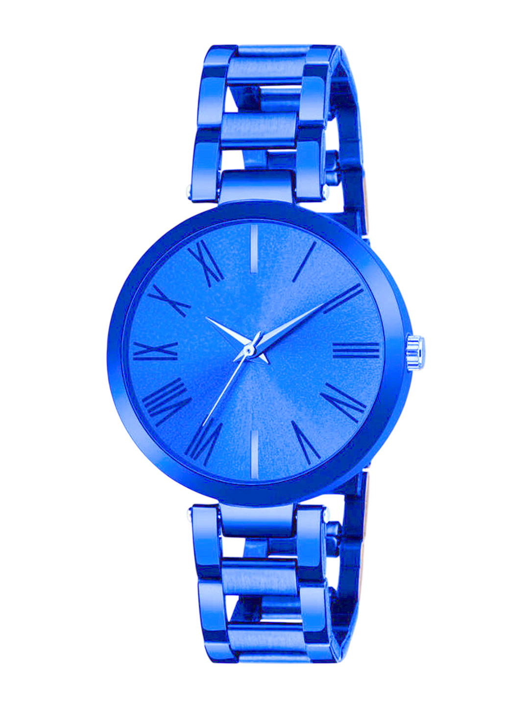 THE SHOPOHOLIC Women Round Dial & Stainless Steel Analogue Watch Merable Blue