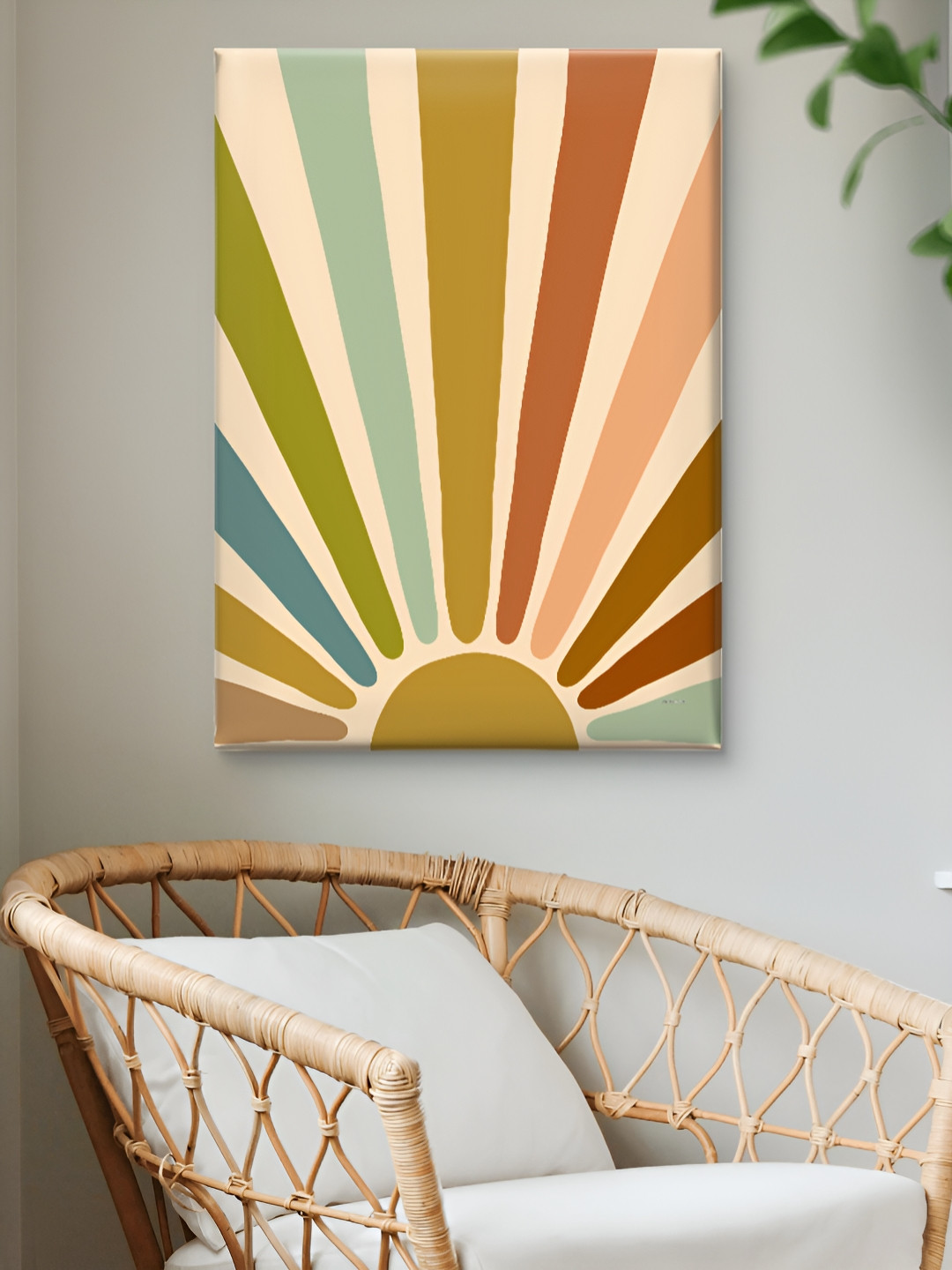Livin'luxe Yellow & Green Sunrise Printed Canvas Wall Art