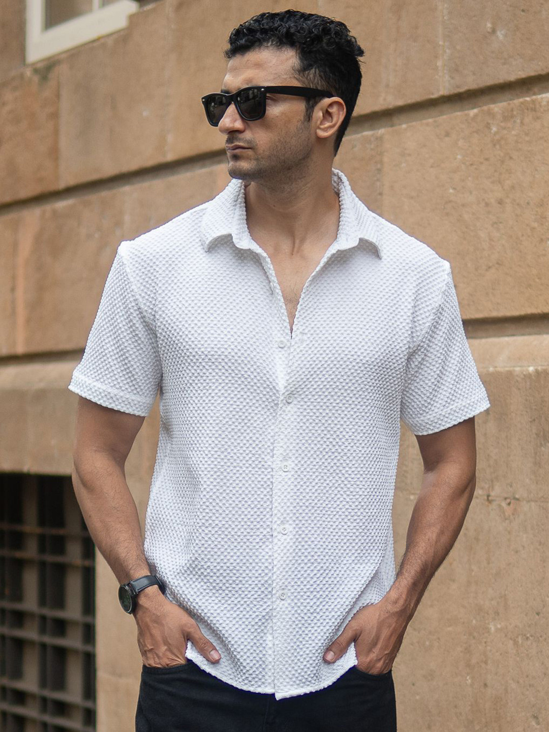 Powerlook Textured Short Sleeves Shirt