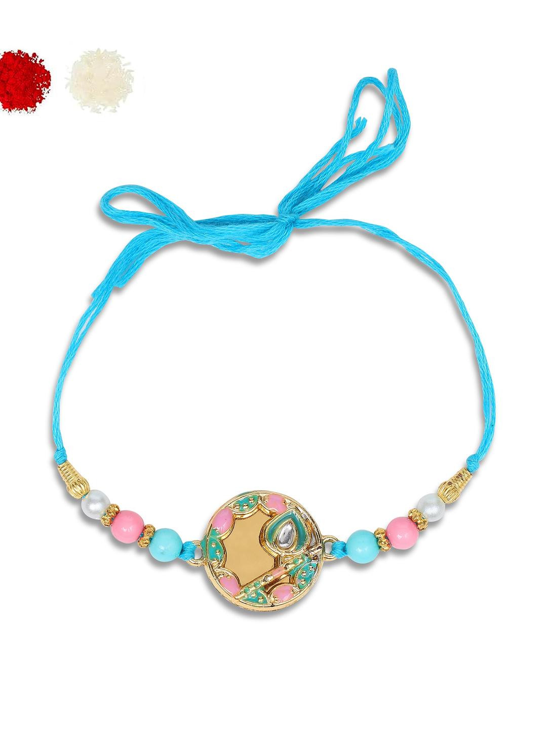 NITYAM ENTERPRISES Multi Colored Beads Thread Rakhi