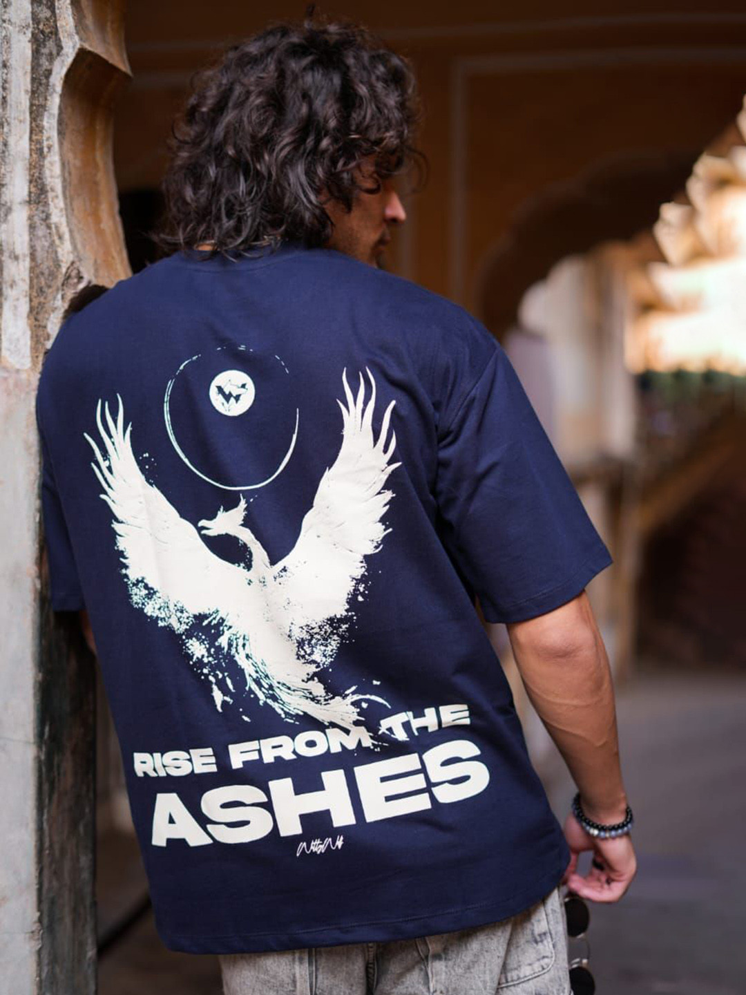 fast fashion Men Graphic Printed Round Neck Cotton Oversized T-shirt